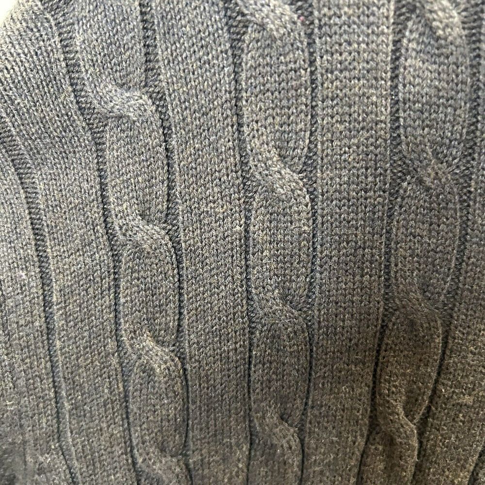 Cremieux Classic sweater Brown cable knit 1/4 zip 100%cotton heavy Grandpa XL - Picture 4 of 9